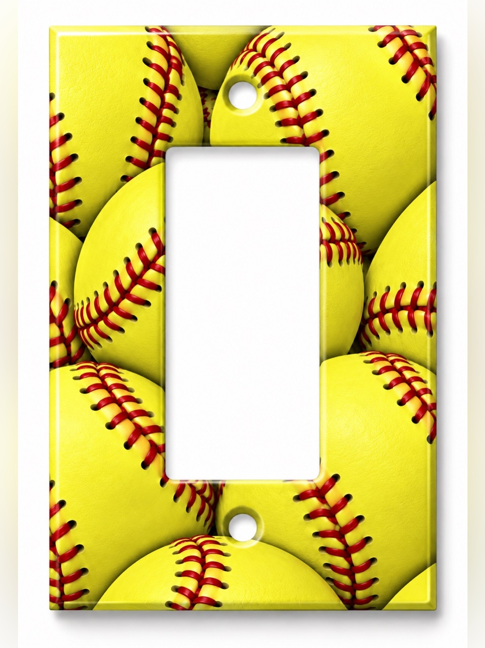 Softball Rocker GFCI Wall Plate Girls Kids Room Fastpitch Sports Decor